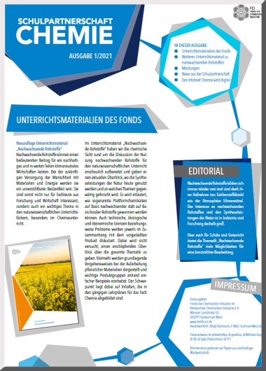 Fonds-Infobrief: Schulpartnerschaft-Chemie 1/2021