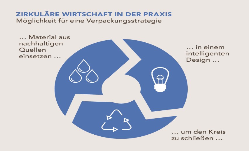 Verpackungen in einer zirkulären Wirtschaft - Möglichkeit für eine Verpackungsstrategie (Klick auf die Grafik vergrößert sie!) - Grafik: 